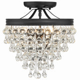 Calypso Semi Flush Mount Matte Black By Crystorama - With Light