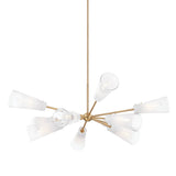 Camarillo Chandelier by Troy Lighting in Patina Brass, 10-Light Sfumato ombre glass shades