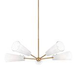 Camarillo Chandelier by Troy Lighting in Patina Brass, 5-Light Sfumato ombre glass shades