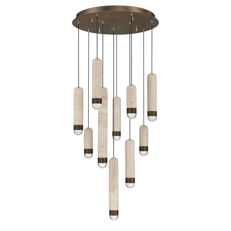 Cambre Multi-Light Chandelier 22 Inch Antique Brass by Eurofase