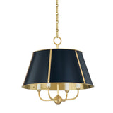 Cambridge Chandelier - 4-Light - Aged Brass with Darkest Blue by Hudson Valley