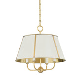 Cambridge Chandelier - 4-Light - Aged Brass with Off-White by Hudson Valley