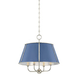 Cambridge Chandelier - 4-Light - Polished Nickel with Soft French Blue by Hudson Valley