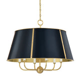Cambridge Chandelier - 6-Light - Aged Brass with Darkest Blue by Hudson Valley