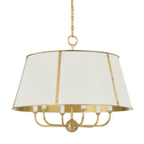 Cambridge Chandelier - 6-Light - Aged Brass with Off-White by Hudson Valley