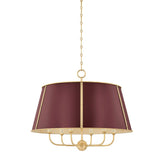 Cambridge Chandelier - 6-Light - Aged Brass with Soft Crimson by Hudson Valley