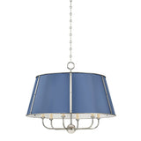 Cambridge Chandelier - 6-Light - Polished Nickel with Soft French Blue by Hudson Valley