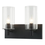 Candela Wall Sconce 13 Inch Matte Black Clear