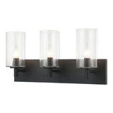 Candela Wall Sconce 21 Inch Matte Black Clear