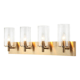 Candela Wall Sconce 29 Inch Aged Gold Brass Clear