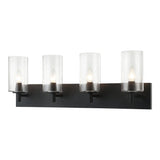 Candela Wall Sconce 29 Inch Matte Black Clear