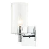 Candela Wall Sconce 5 Inch Chrome Clear
