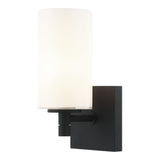 Candela Wall Sconce 5 Inch Matte Black Opal