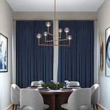 Candlestix Chandelier Aged Gold Brass Clear Glass By Matteo - Lifestyle View