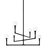 Candlestix Chandelier Black Opal Glass By Matteo - Front View