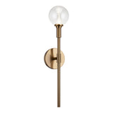 Candlestix Wall Sconce Aged Gold Brass Clear