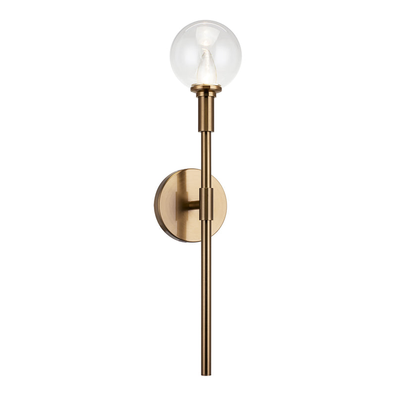 Candlestix Wall Sconce Aged Gold Brass Clear