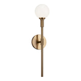 Candlestix Wall Sconce Aged Gold Brass Opal