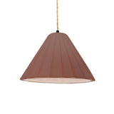 Canyon Clay-Beige Twisted Cord Short Fluted Ceramic Pendant by Justice Design
