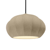 Canyon Clay-Black Cord Oval Fluted Ceramic Pendant by Justice Design