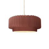 Canyon Clay Beige Twisted Cord Ceramic Small Tier Pendant by Justice Design