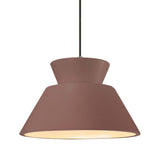 Canyon Clay Black Cord Trapezoid Medium Ceramic Pendant by Justice Design