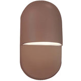 Canyon Clay Ceramic Mini ADA Led Capsule Wall Sconce by Justice Design