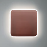 Canyon Clay Ceramic Small Square Backlit ADA Color Selectable Wall Sconce by Justice Design