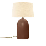 Canyon Clay Cream Linen Fabric Ceramic Tall Kava Table Lamp with Fabric Shade by Justice Design