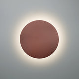 Canyon Clay Small Ceramic Round Backlit Color Temperature Selectable LED Wall Sconce by Justice Design