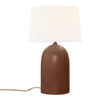Canyon Clay White Linen Fabric Ceramic Tall Kava Table Lamp with Fabric Shade by Justice Design