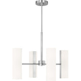 Capalino Chandelier — 24", White Linen, Brushed Steel