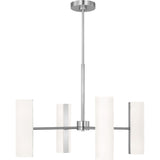 Capalino Chandelier — 30", White Linen, Brushed Steel