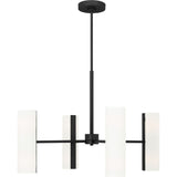 Capalino Chandelier — 30", White Linen, Midnight Black