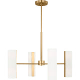 Capalino Chandelier — 30", White Linen, Satin Brass