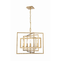 Capri Horizontal Cage Chandelier 24'' Antique Gold