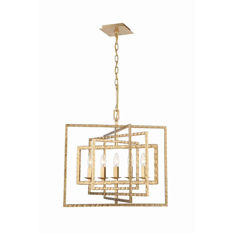 Capri Horizontal Cage Chandelier 24'' Antique Gold