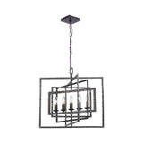 Capri Horizontal Cage Chandelier 24'' Raw Steel