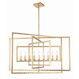 Capri Horizontal Cage Chandelier 39'' Antique Gold