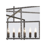 Capri Horizontal Cage Chandelier 39'' Raw Steel