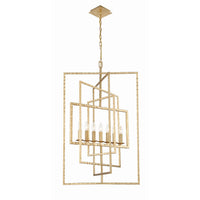 Capri Vertical Cage Chandelier 24'' Antique Gold