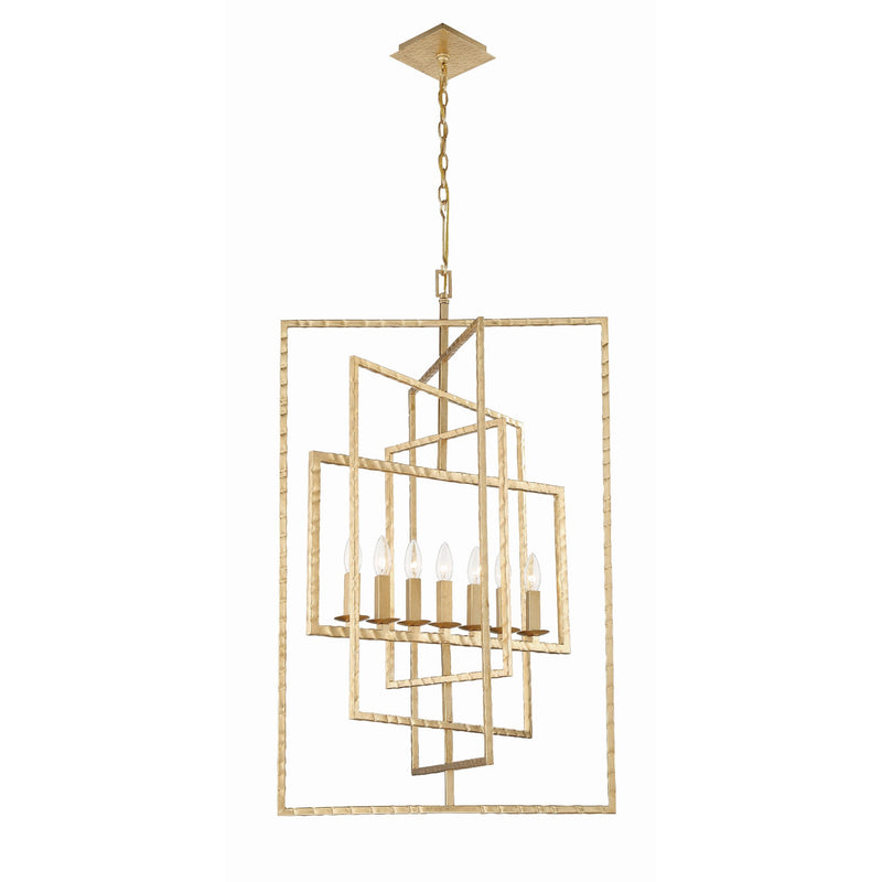 Capri Vertical Cage Chandelier 24'' Antique Gold