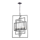 Capri Vertical Cage Chandelier 24'' Raw Steel