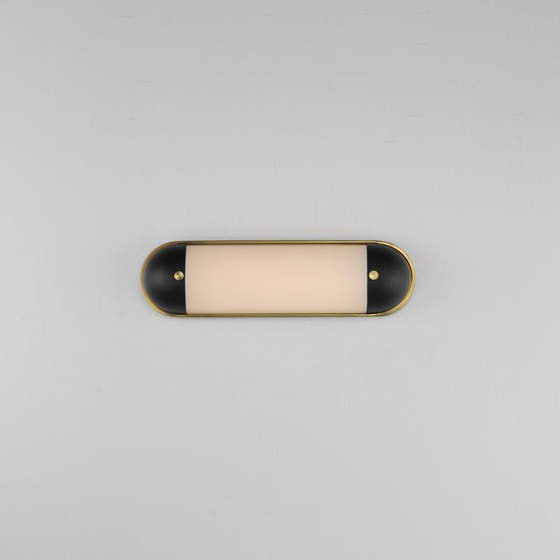 Capsule LED CCT Vanity Light Small Black Natural Aged Brass By Maxim Lighting With Light