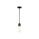 Capsule LED Pendant 3.25'' Matte Black + Textured Gold