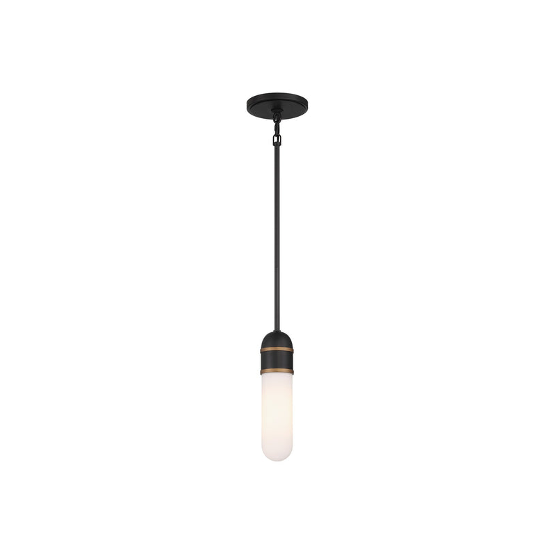 Capsule LED Pendant 3.25'' Matte Black + Textured Gold