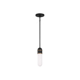 Capsule LED Pendant 3.25'' Matte Black + Textured Gold
