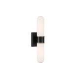 Capsule LED Sconce 18.5'' Matte Black + Textured Gold