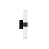 Capsule LED Sconce 18.5'' Matte Black + Textured Gold