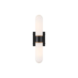 Capsule LED Sconce 18.5'' Matte Black + Textured Gold